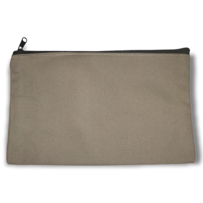 Design Your Own Blank Canvas Zip Bag - Grey 21 x 13 cm Approx. A5