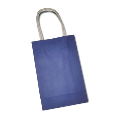 2x Blue Paper Gift Bag 14x21x7cm
