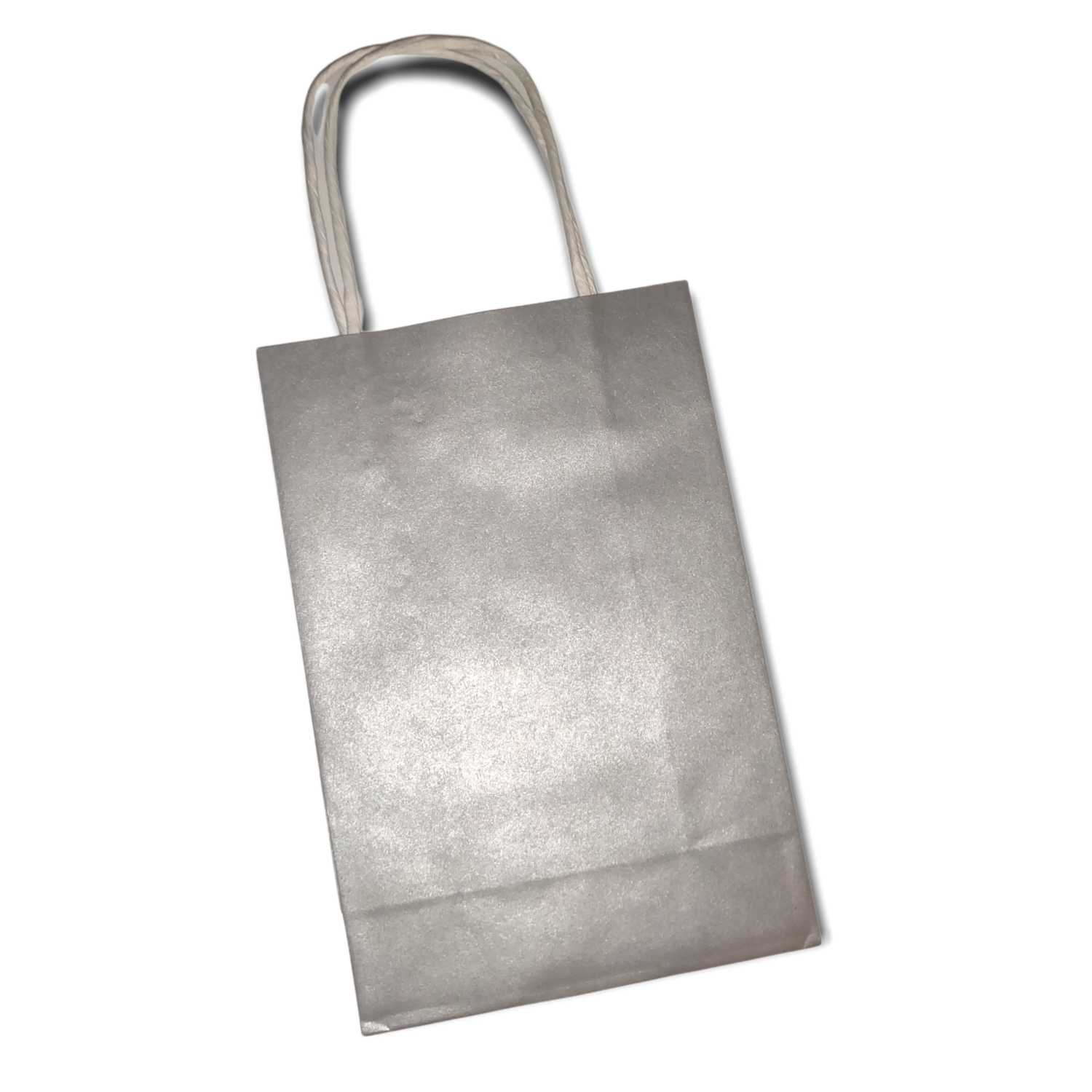 2x Silver Paper Gift Bag 14x21x7cm