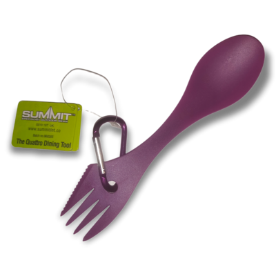 Purple Quattro Cutlery All-In-1 Knife, Fork & Spoon! Summit Brand