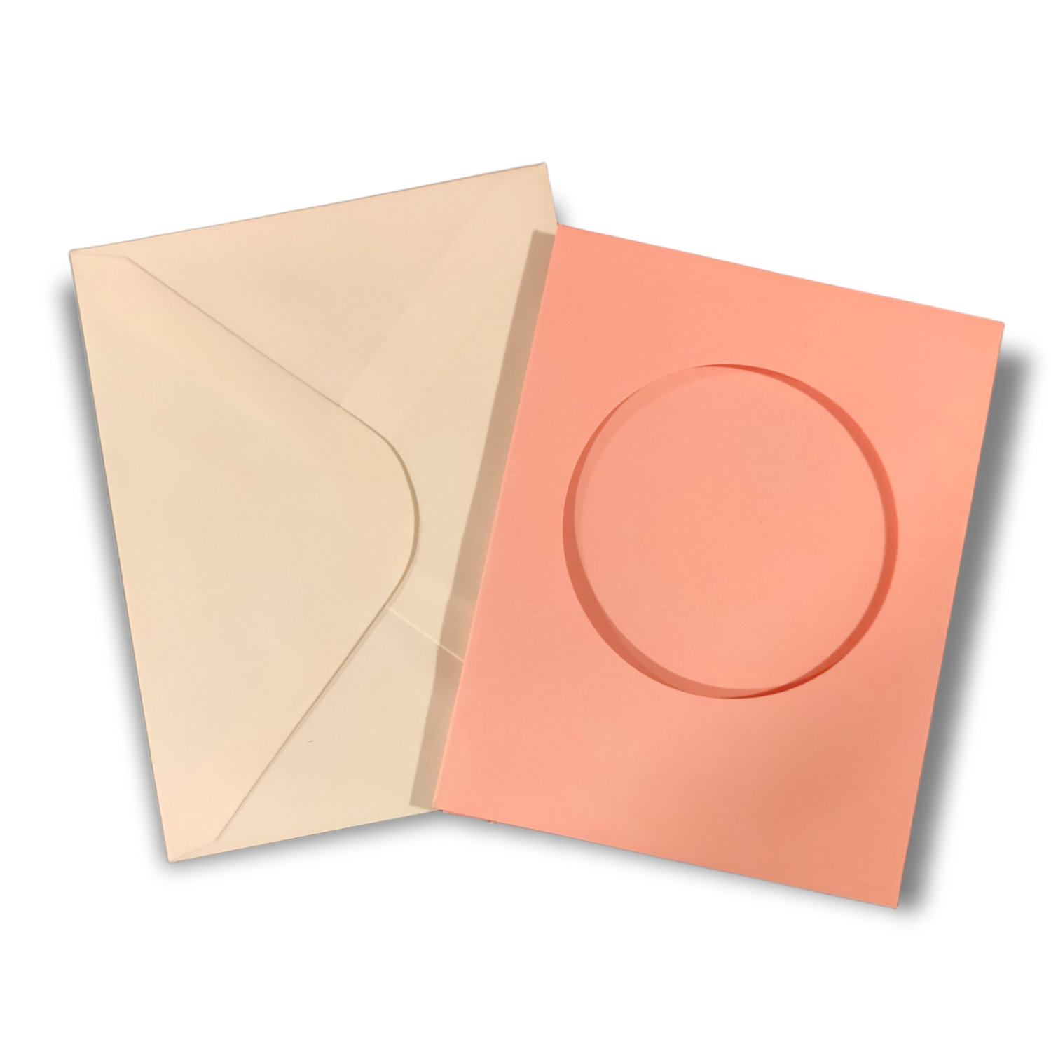 2x Small Pink Double Fold Aperture Cards & Envelopes 88x114mm