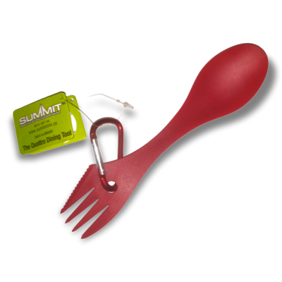 Red Quattro Cutlery All-In-1 Knife, Fork & Spoon! Summit Brand