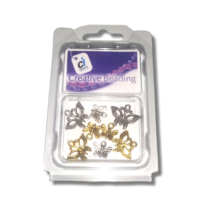 Pack of Silver & Gold Butterfly Charms