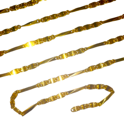 50cm Bar & Snake Chain Gold Coloured (5x4mm)