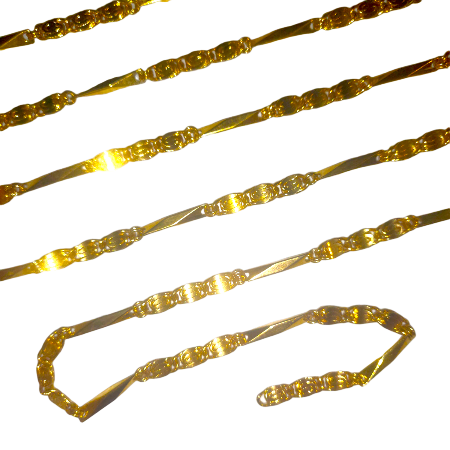 50cm Bar & Snake Chain Gold Coloured (5x4mm)