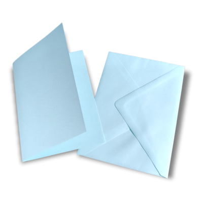 5x C6 Blue Pastel Cards & Envelopes