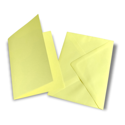 5x C6 Yellow Pastel Cards & Envelopes