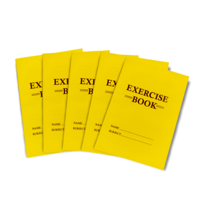 5x A5 Lined Yellow Exercise Books
