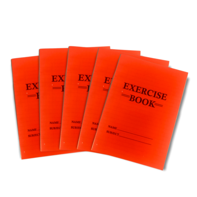 5x A5 Lined Red Exercise Books