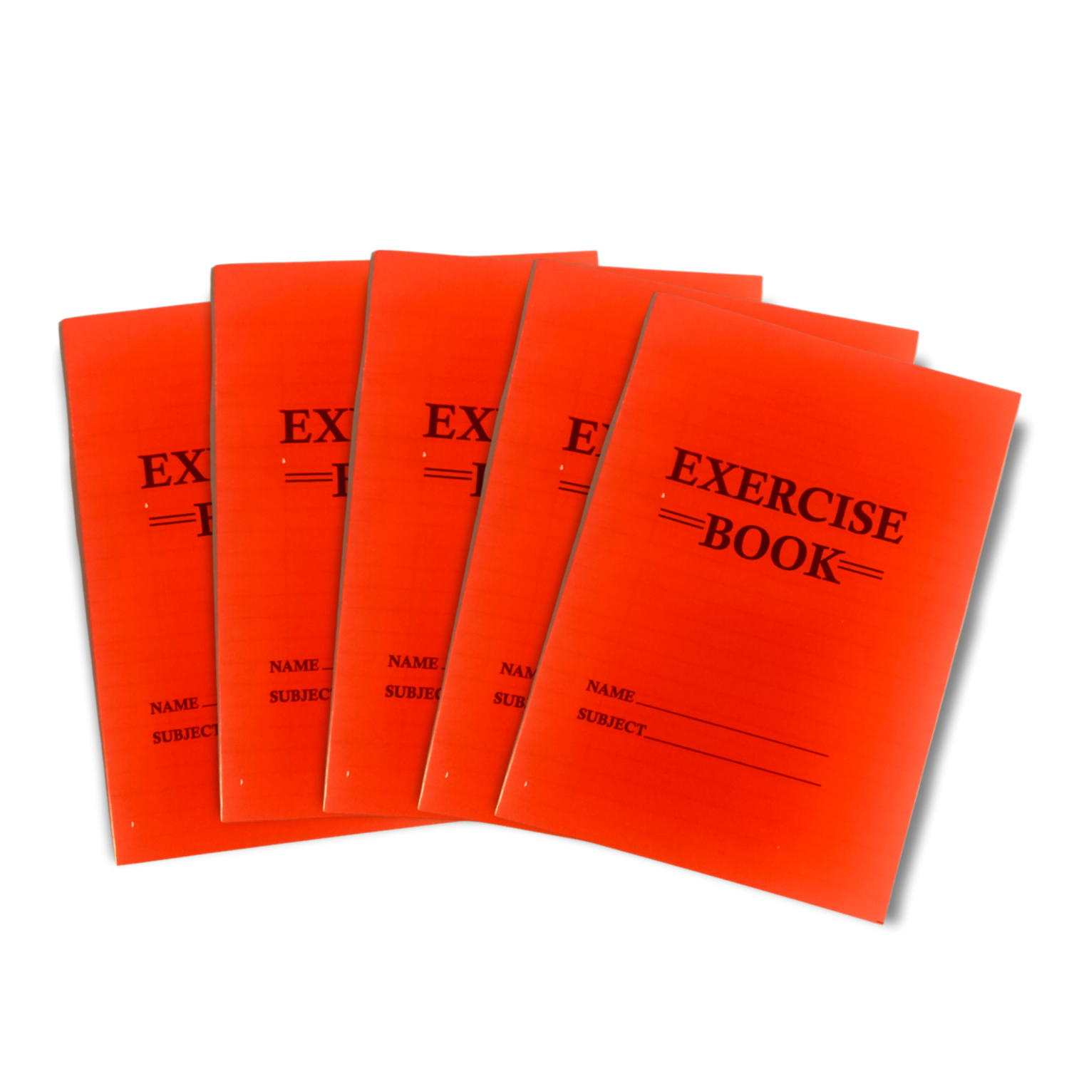 5x A5 Lined Red Exercise Books