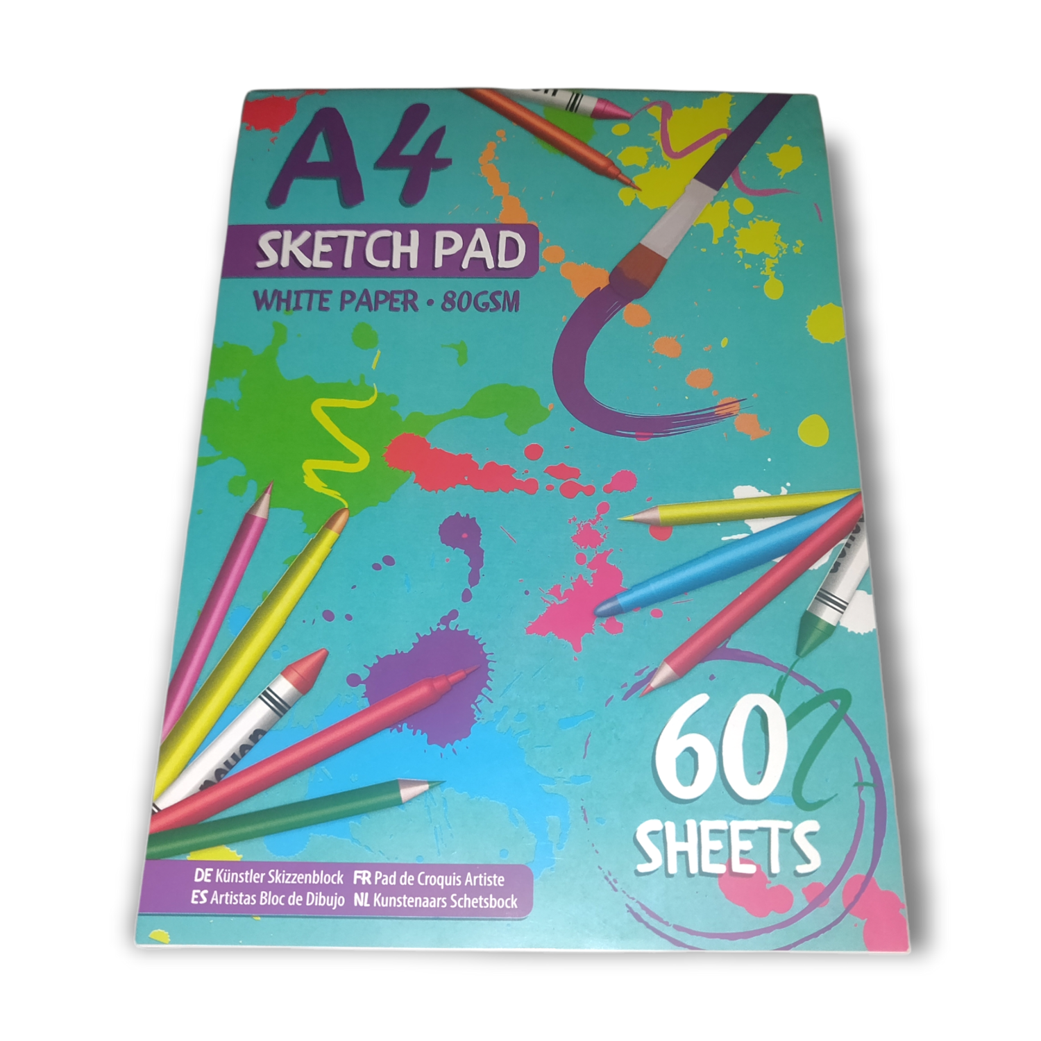 A4 Blue Sketch Pad - 60 White Sheets of 80gsm Paper
