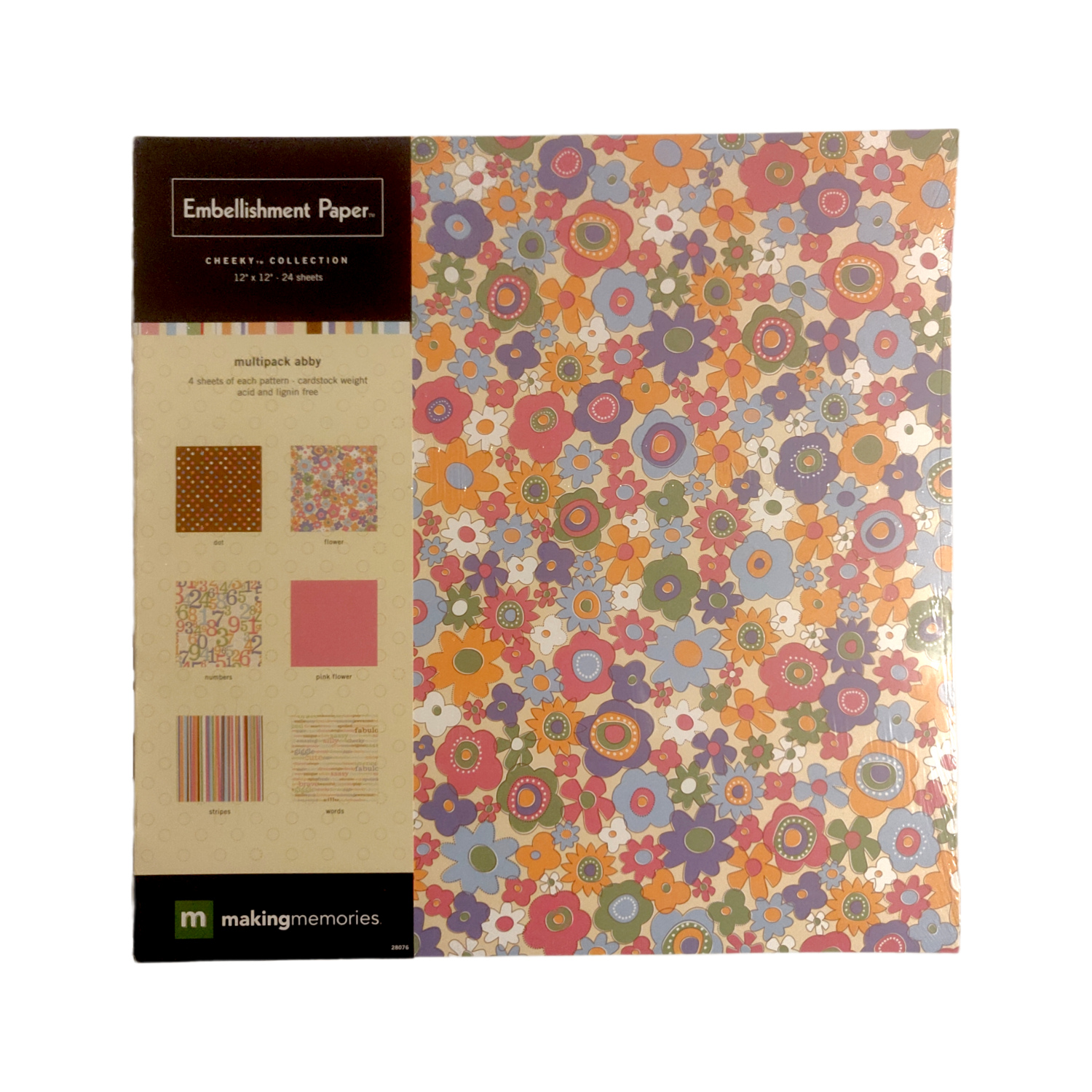 24x Sheets of 12" x 12" Embellishment Paper - Cheeky Collection by making memories