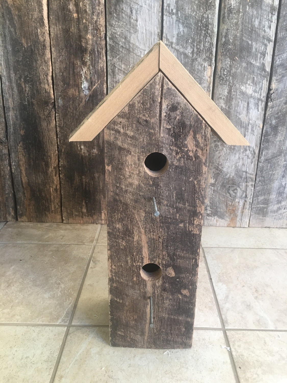 Rustic 2 Hole Birdhouse