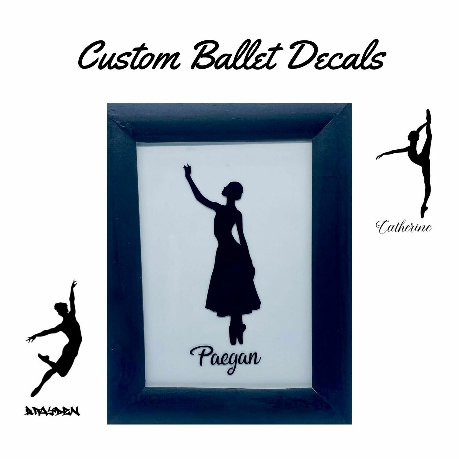 Custom Ballet Decal (Figure and Name)