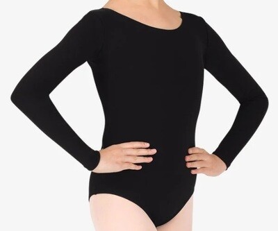 Children's Long Sleeve Leotard, Colour: Black, Size: XX-Small (2)