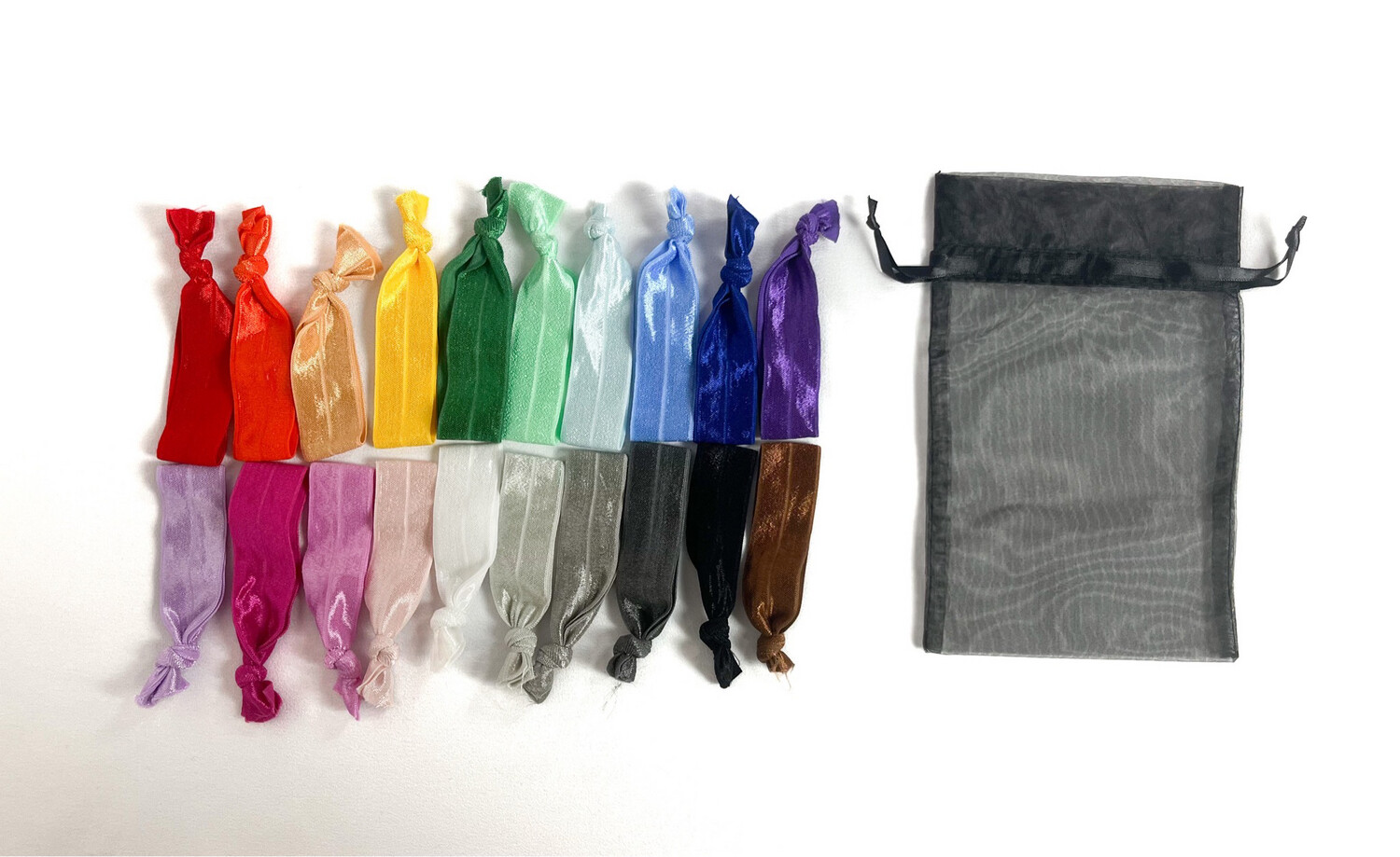 20 Pc Rainbow Hair Tie Set