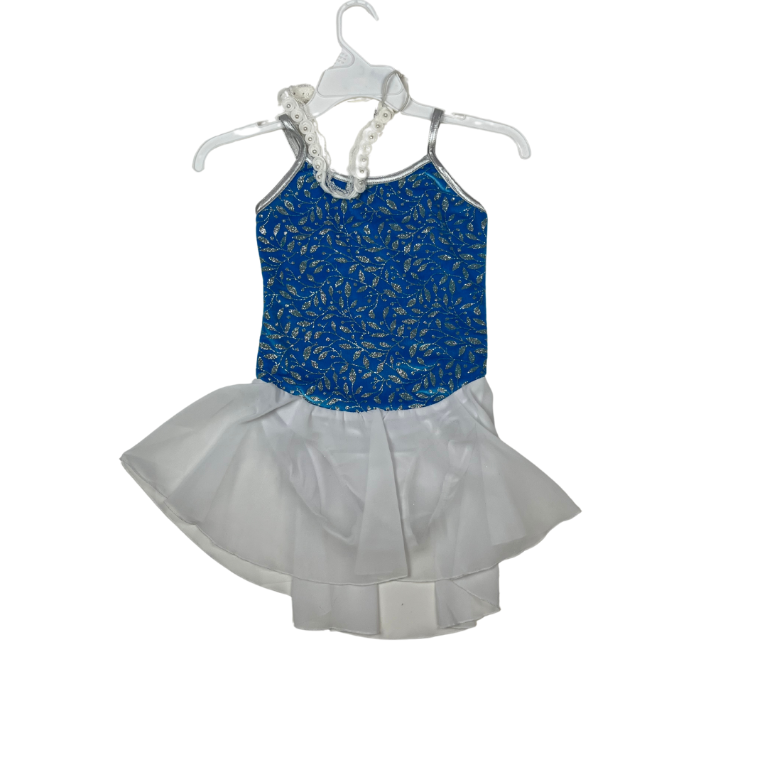 CHILD L - Jazzmataz - Blue / White Dance Dress - Ballet / Lyrical / Contemporary