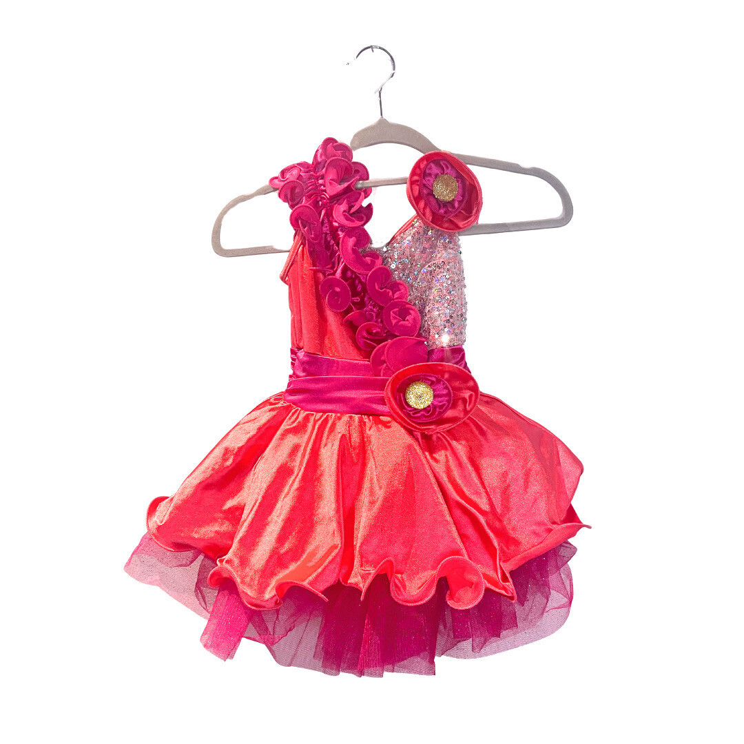 CHILD S - Weissman’s - Pink Tutu Dress with Flower Details - Ballet / Jazz / Tap