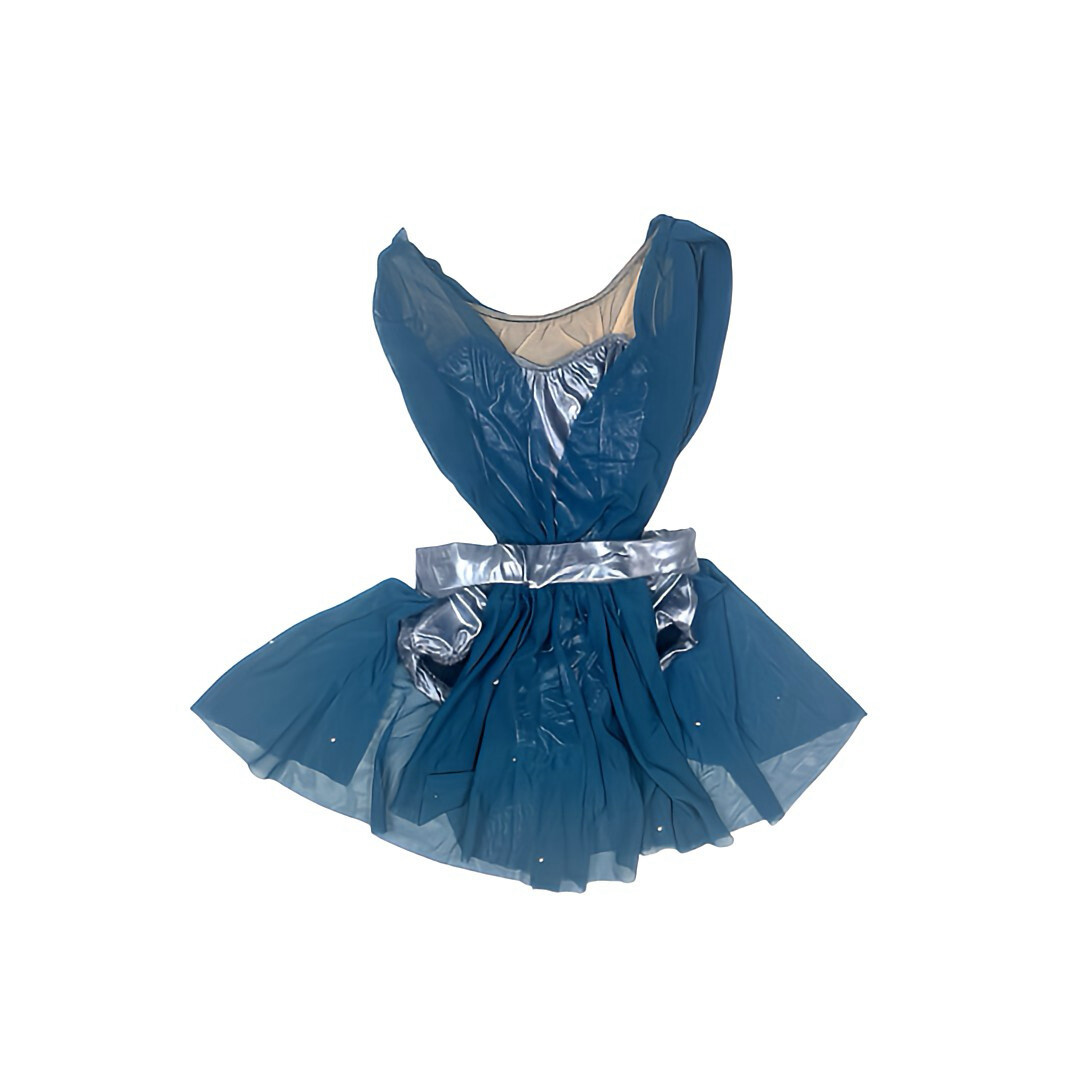 CHILD L - Art Stone - Teal Dance Dress with Mesh Detail - Lyrical / Contemporary