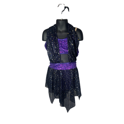 ADULT M - A Wish Come True - Purple/Black Dance Costume