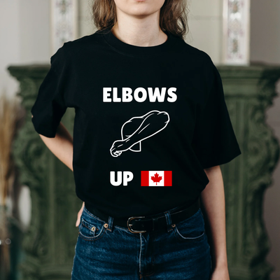 &quot;Elbows Up Canada&quot; Unisex Cut Tee - Adult