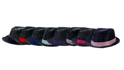 Sequin Fedoras - with Coloured Band