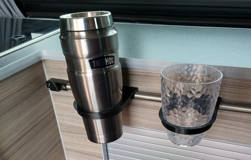 HandyCup Holder For Van Conversion Table Rail