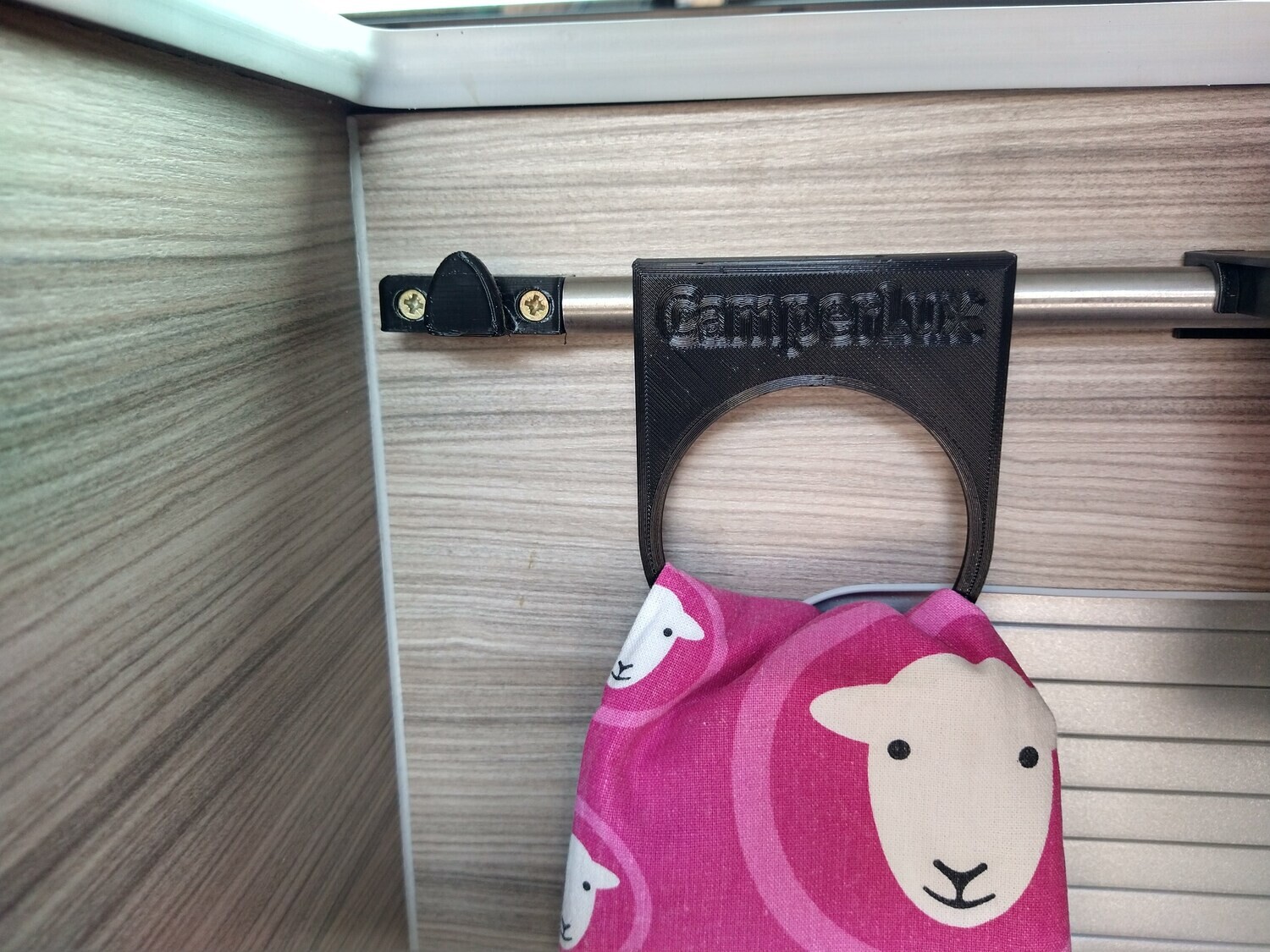 Campervan Towel Holder for 14mm/16mm Sliding Rail – 3D Printed