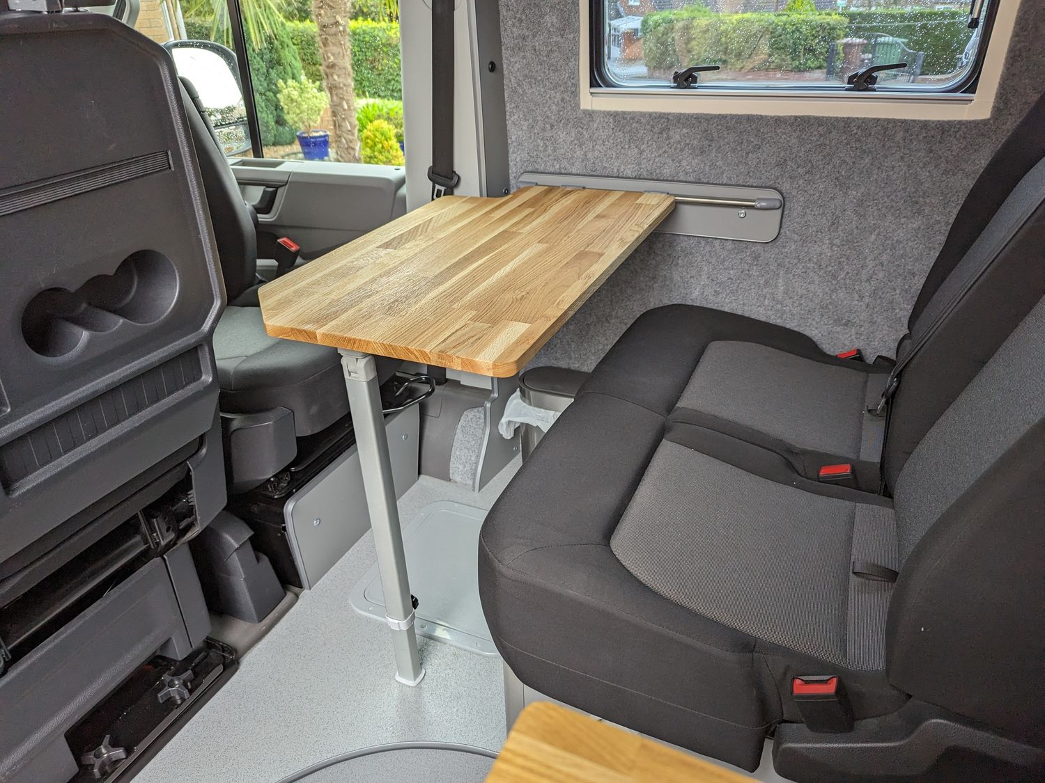Dinette Table &amp; Wall Mount for VW Crafter MAN 2017+ – Oak, Ply, or Bamboo