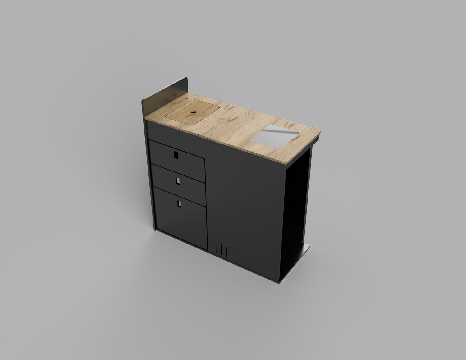 Campervan Kitchen Pod 3 Drawer (86L Fridge Fitment) – MWB Crafter Fit 1060