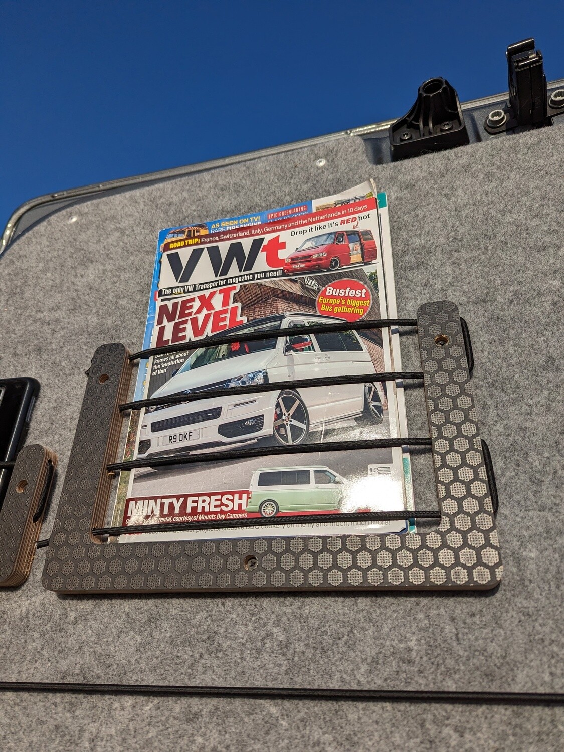 Heavy Duty Magazine Holder for Campervan &amp; Overland vehicles – Birch Plywood