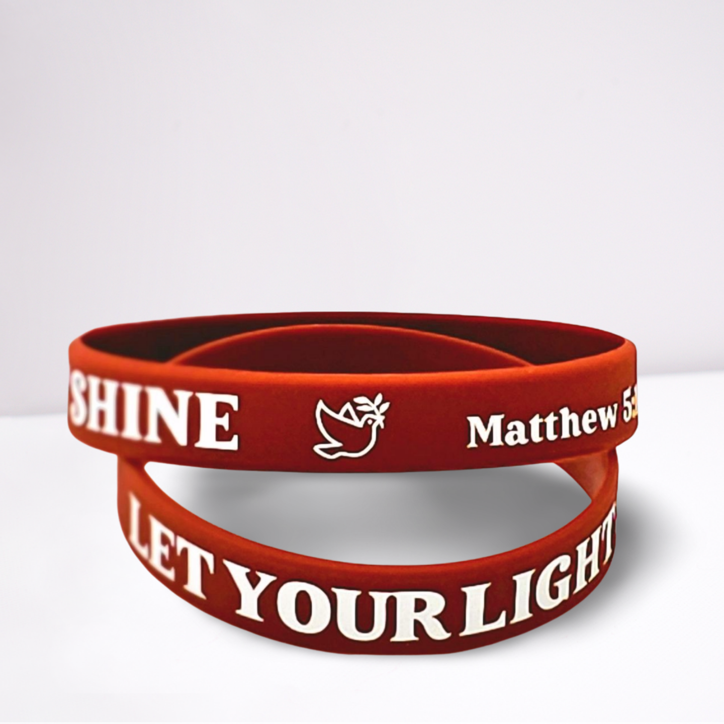 Inspirational Silicone Wristbands, Description: Light Shine
