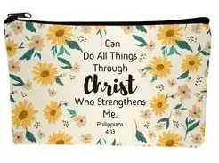 Inspirational Bible Verse Make-Up and Pencil Bag, Design: Phil. 4:13