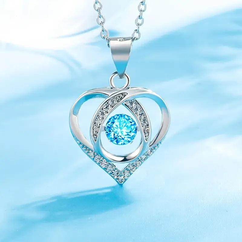 Elegant Rhinestone Heart Pendant Necklace