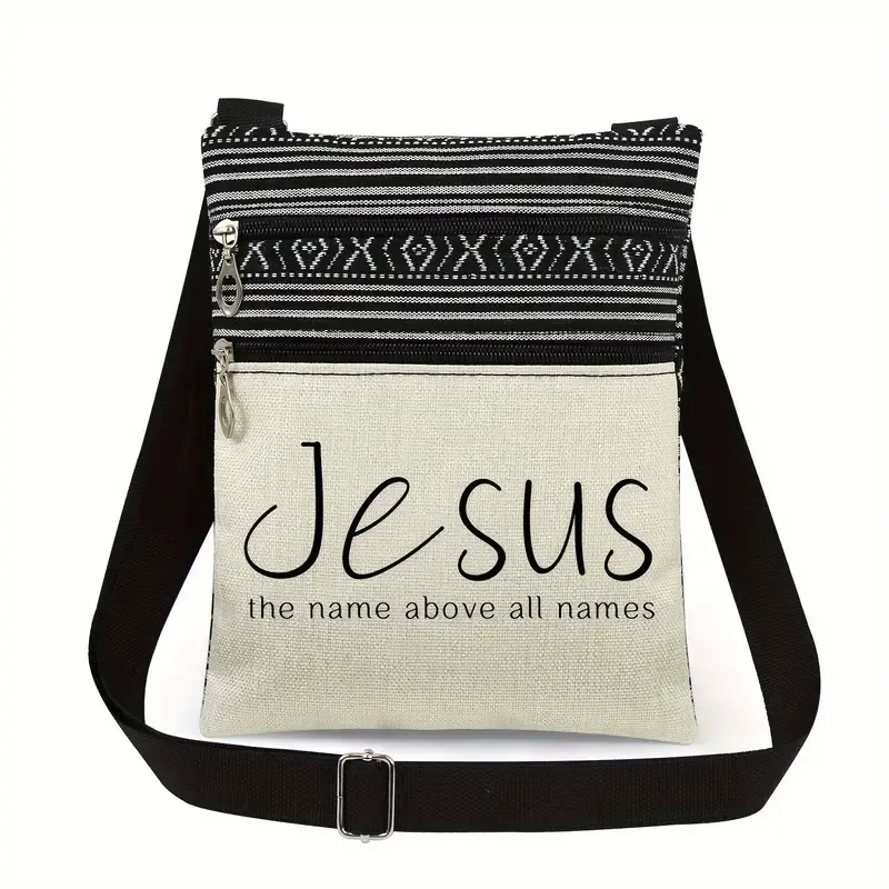Women&#39;s Crossbody Bag with &#39;Jesus&#39; Slogan