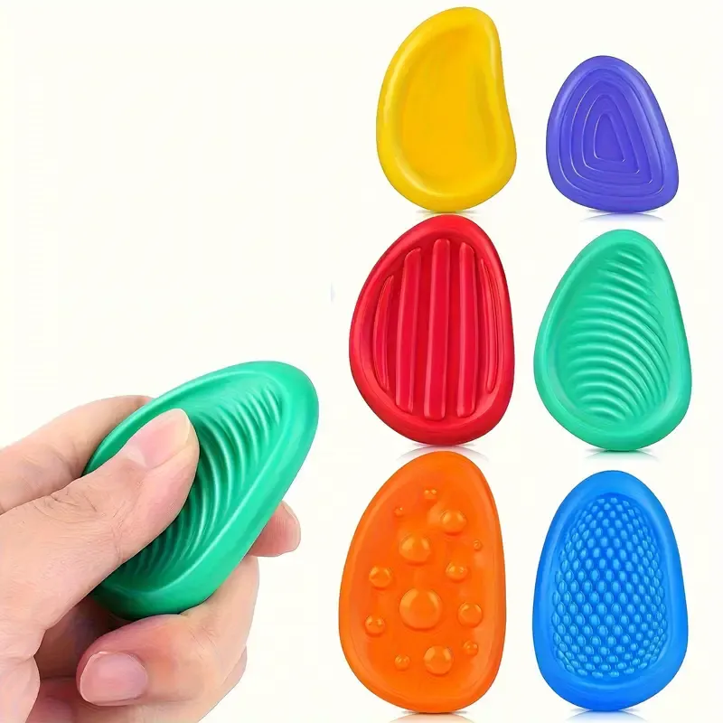 ​6 Pack Silicone Fidget Sensory Stones for Adults