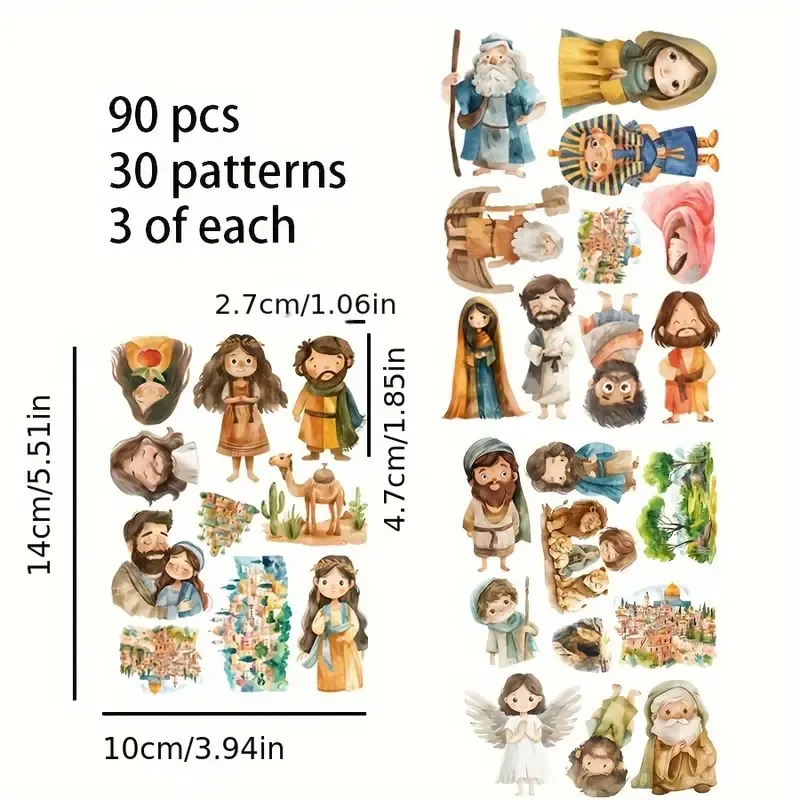 Bible Character Themed Sticker Pack, Theme: Bible Characters