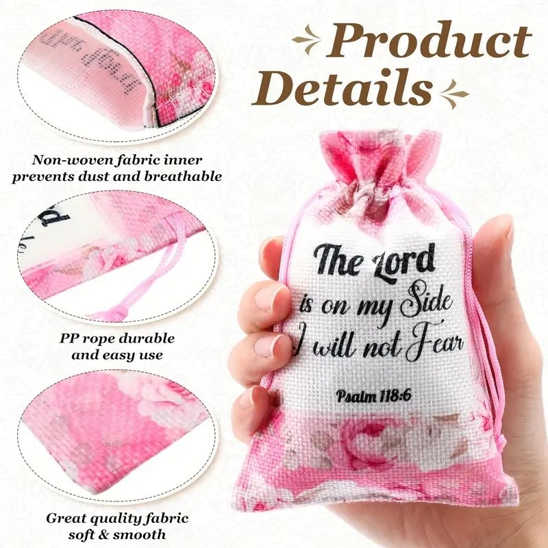 Floral Bible Verse Drawstring Gift Bags