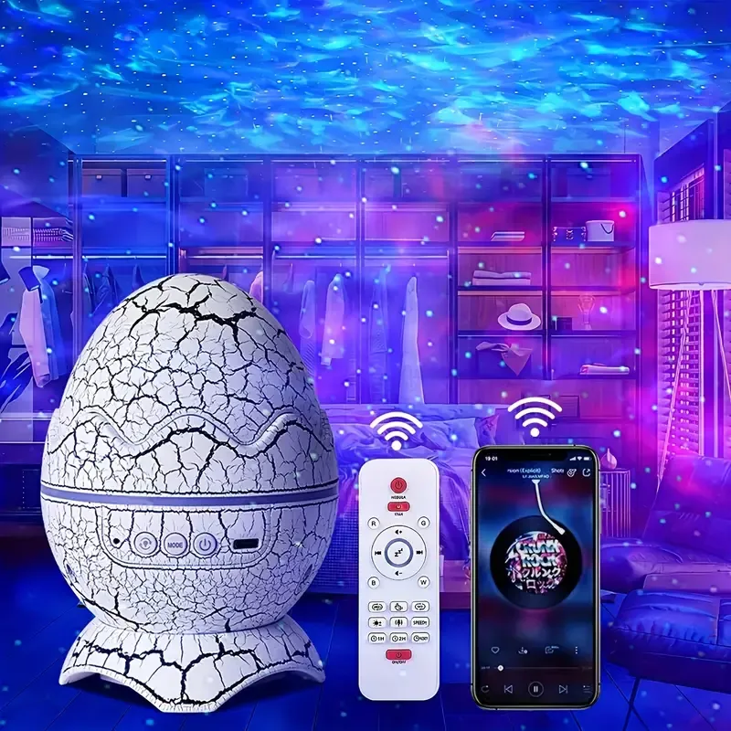 Dinosaur Egg Star Projector Night Light with audio Function