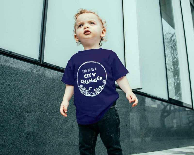 City Changer Kids T-Shirt – 100% Cotton | Born to Be a City Changer | Toddler to Pre-Teen + Baby Grow Sizes