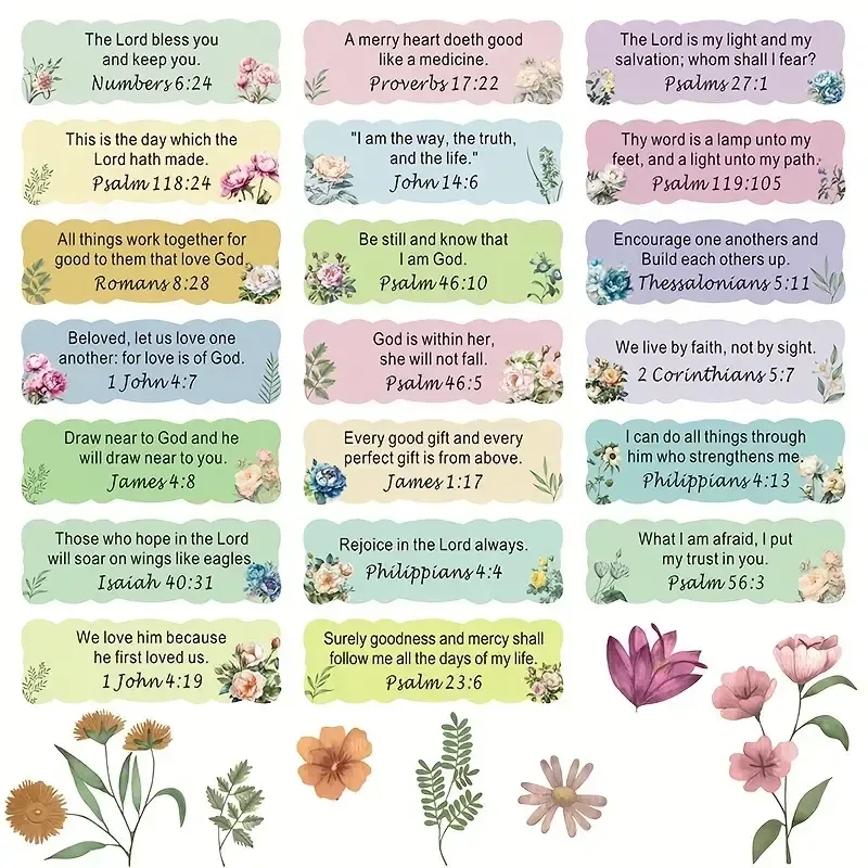 Journaling -Themed Bible Verse Stickers