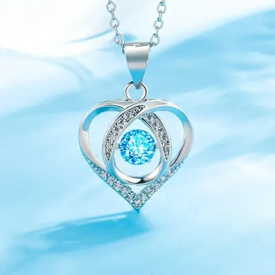 Elegant Rhinestone Heart Pendant Necklace