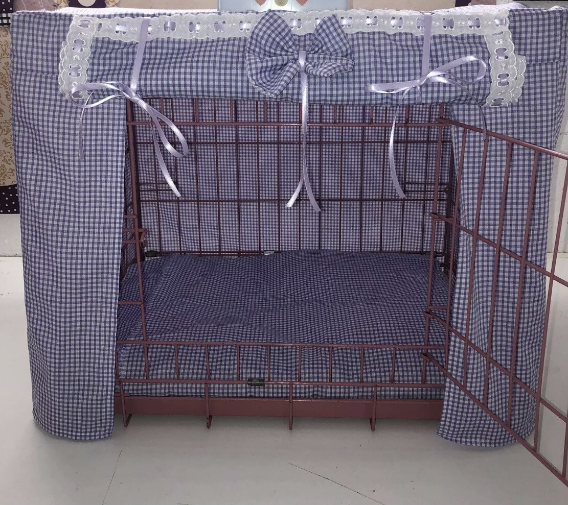 Made To Measure Gingham Dog Crate Cover