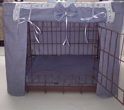 Made To Measure Gingham Dog Crate Cover