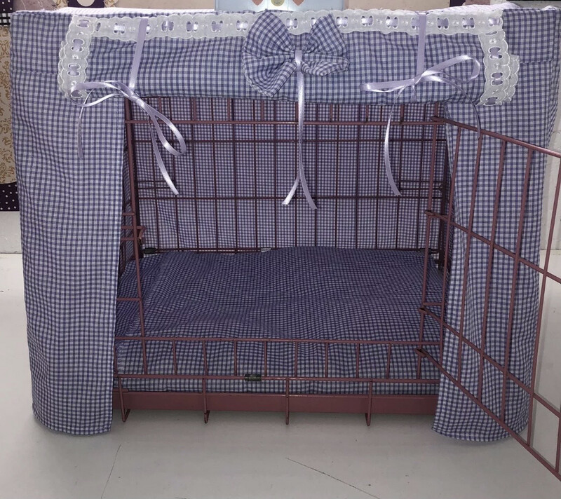 Made To Measure Gingham Dog Crate Cover