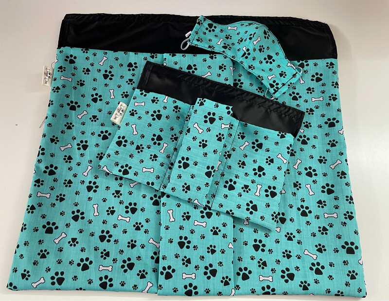 Dog Grooming Fur Bin Waste Set / Paws