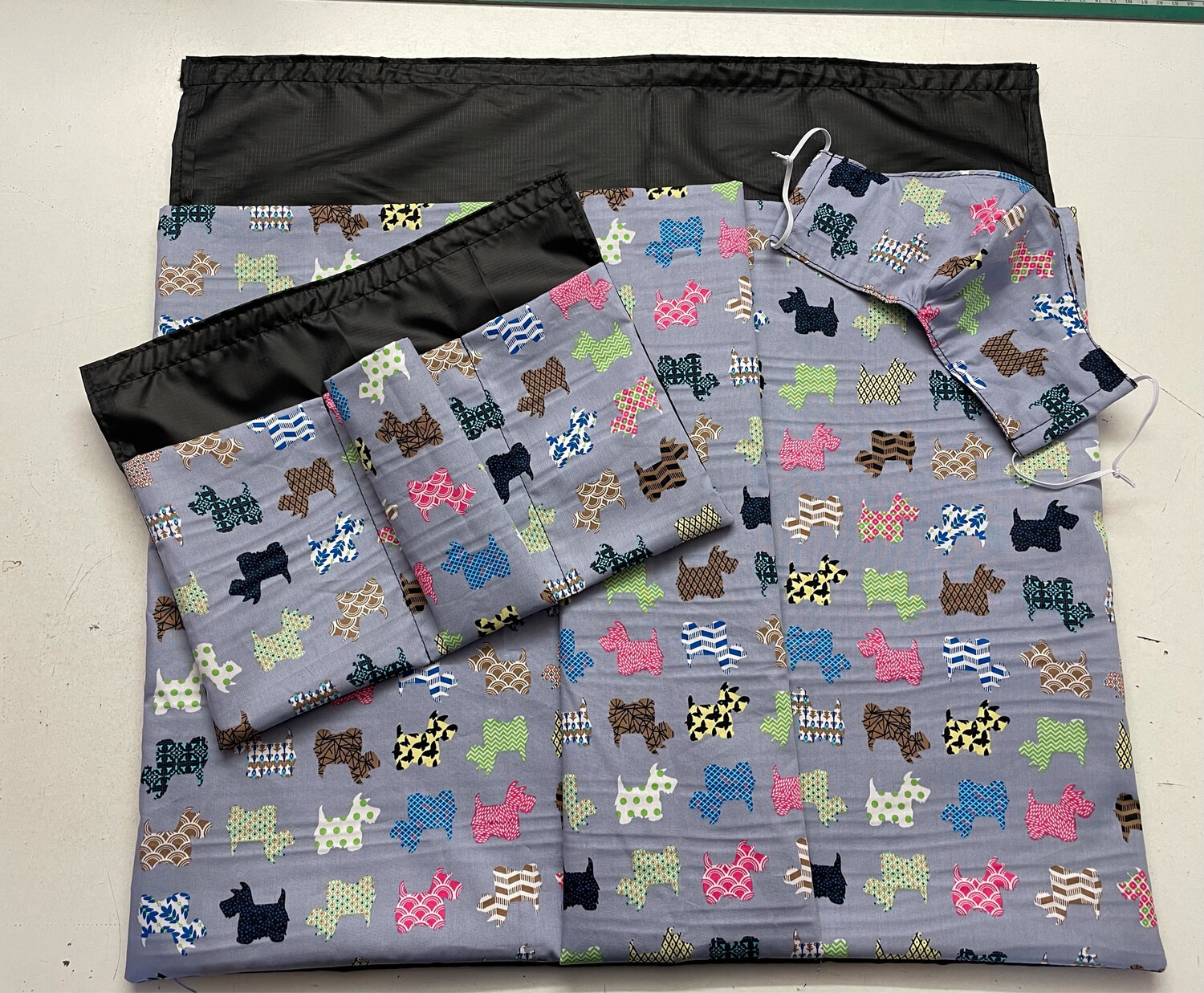 Dog Grooming Fur Bin Waste Set / Scottie