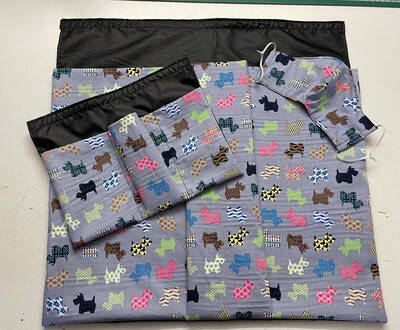 Dog Grooming Fur Bin Waste Set / Scottie