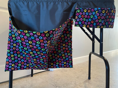 Dog Grooming Fur Bin Waste Set / Multicoloured Paws