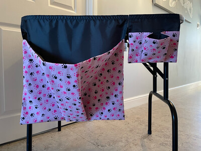 Dog Grooming Fur Bin Waste Bag Set, Pink or Blue Paws